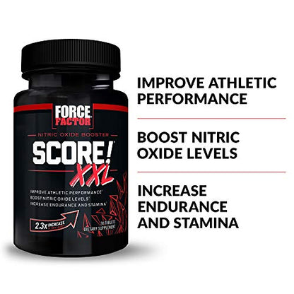 FORCE FACTOR Score! XXL, 3-Pack, Nitric Oxide Booster Supplement for Men with L Force FactorUS supplements