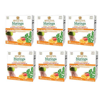 Hyleys Tea Moringa Oleifera with Mango Flavor - 50 Tea Bags (6 Pack - 300 Tea Bags total) (Miracle Tree Tea) HYLEYSUS supplements