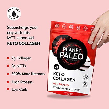 Planet Paleo Keto Collagen Powder (220g, 22 Servings) - Grass-Fed, High Protein Planet PaleoUS supplements
