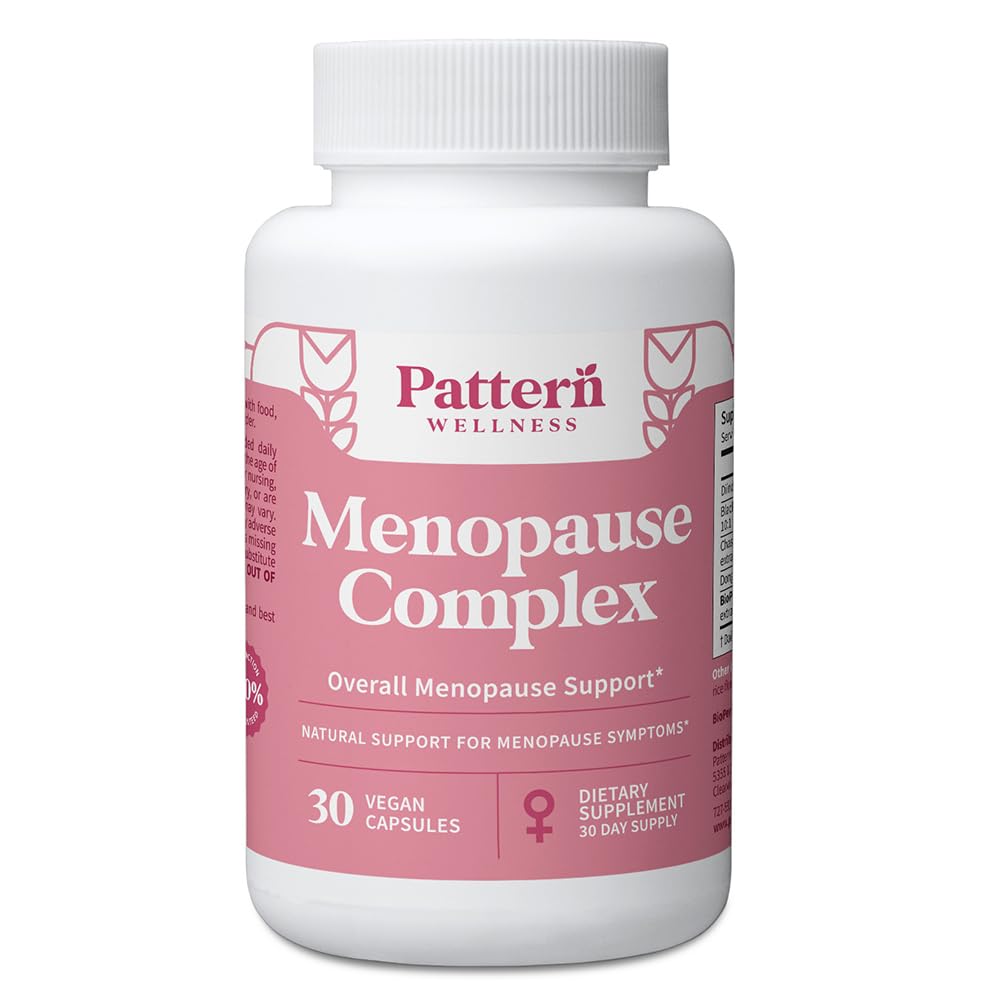 Pattern Wellness Menopause Complex – Herbal Supplement for Women’s Wellness & Hormone Health Support – with Black Cohosh, DIM & Bioperine® – 30 Vegan Capsules, 3rd Party Tested Pattern WellnessAu supplements