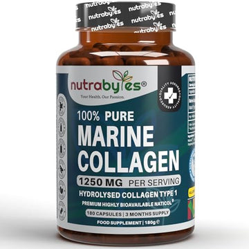 High Strength Marine Collagen Capsules - 1250mg Hydrolysed Collagen Supplement NUTRABYTESAu supplements