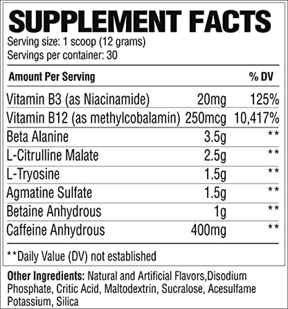 RAW Preworkout Extreme | High Stimulant Preworkout Powder Drink, Extreme Energy RAWUS supplements