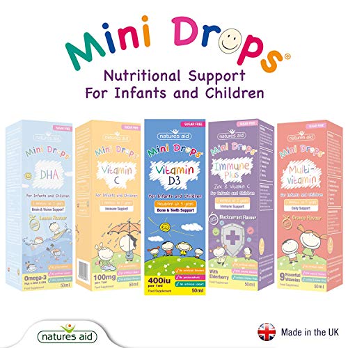 Natures Aid Vitamin D3 Mini Drops for Infants and Children, Sugar Free, 50ml natures aidUS supplements