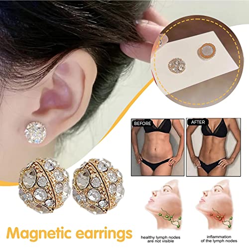 Dorina Ear Acupressure Magnetherapy Detoxi Earrings Set,Magnetic Lymphatic Cubic Zirconia AtiptuUS supplements
