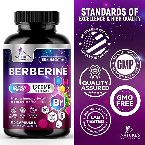 Berberine Supplement 1200mg per Serving - High Absorption Heart Health Support Nature's NutritionAu supplements