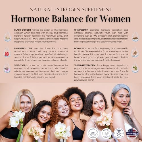 Womens Hormone Balance Supplement for Mood Swings, Hot Flashes Menopause Relief HERBAL HOTUS supplements