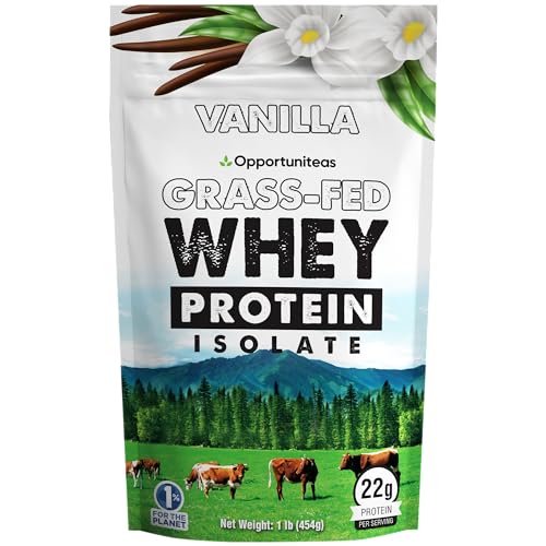 Opportuniteas Vanilla Whey Protein Powder - Grass Fed Whey Isolate + Real Sugar & Vanilla OpportuniteasUS supplements