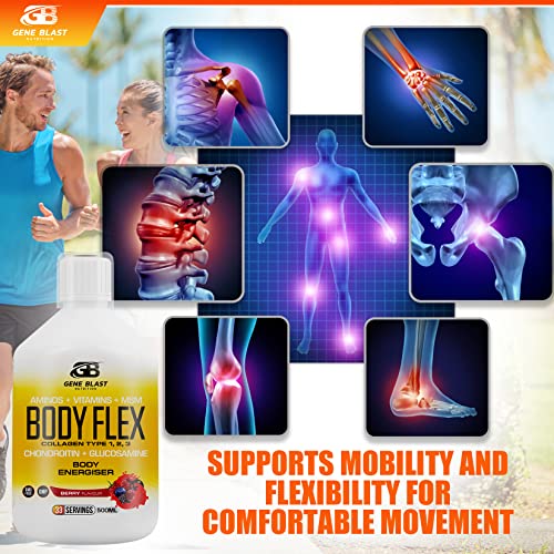 Gene Blast Body Flex, Liquid Joint Supplement w/Hydrolysed Collagen Type1 2 3 Plus Glucosamine GENE BLASTAu supplements