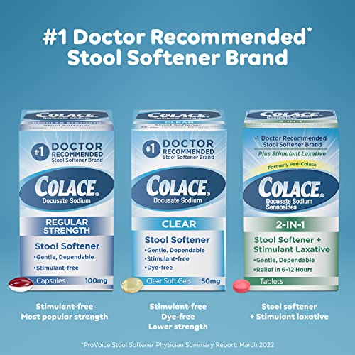 Colace 2-In-1 Stool Softener & Stimulant Laxative Tablets, Gentle Constipation Relief in 6-12 Hours ColaceAu supplements
