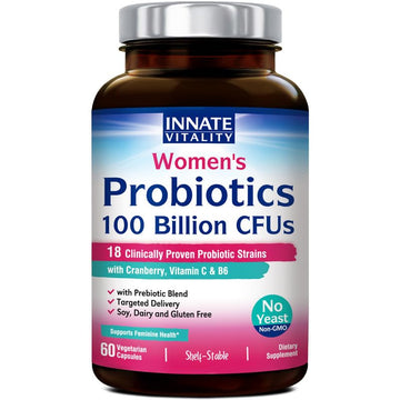 Innate Vitality Women’s Probiotics, 100 Billion CFUs 18 Strains, with Cranberry, Vitamin C Innate VitalityUS supplements