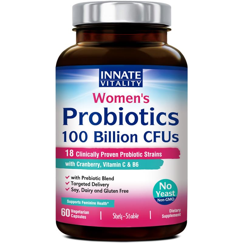 Innate Vitality Women’s Probiotics, 100 Billion CFUs 18 Strains, with Cranberry, Vitamin C Innate VitalityUS supplements