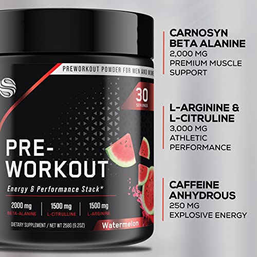 Pre-Workout Powder with Beta-Alanine & Caffeine for Energy, L-Citrulline & L-Arginine SILVERONYXUS supplements