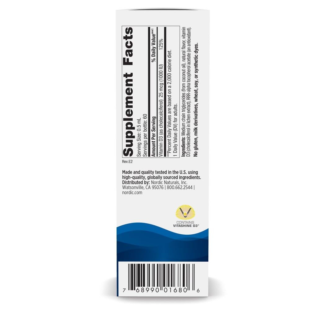Nordic Naturals Plant-Based Vitamin D3 Liquid - 1 oz - 1000 IU Vitamin D3 - Healthy Bones, Mood & Immune System Function - Non-GMO, Vegan - 60 Servings Nordic NaturalsAu supplements
