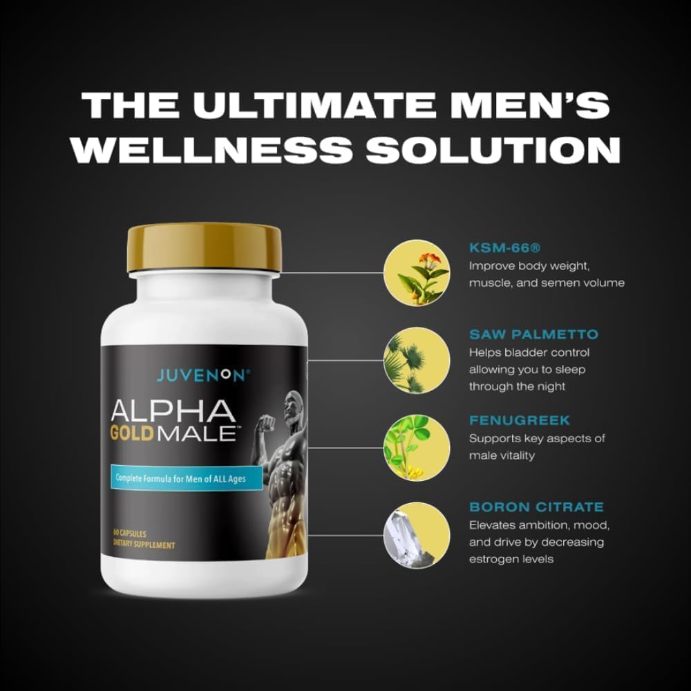 Juvenon Maximum Male BloodFlow-7 Nitric Oxide Supplement with Nitrosigine + Alpha Gold Male JuvenonAu supplements