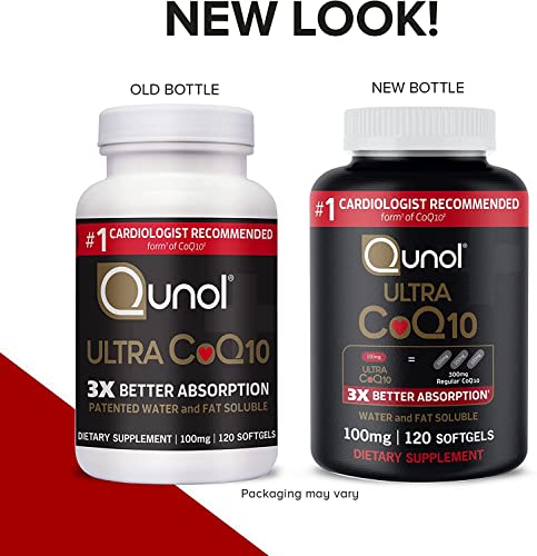 Qunol CoQ10 100mg Softgels, Ultra CoQ10 100mg, 3x Better Absorption, Antioxidant QunolUS supplements