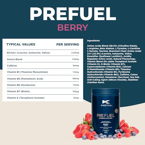 Kinetica PreFuel, Pre Workout, 5.9g Amino Acids & 2.3g BCAA's per Serving, 30 Servings KineticaAu supplements