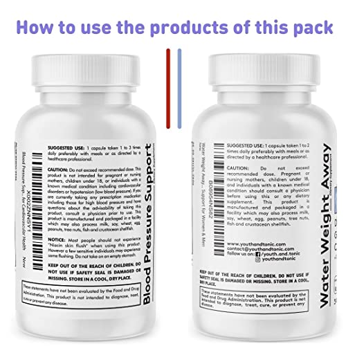 Youth & Tonic Daily Water Weight Away Pills and Blood Pressure Support Supplements/Natural Youth & TonicAu supplements