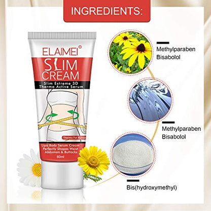Hot Cream Belly Fat Burner (2 pack), Fat Burning Cream for Stomach, Legs, Abdomen ELAIMEIUS supplements