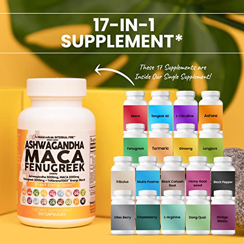 Ashwagandha 5000mg Maca Root 2000mg Fenugreek 3000mg Suppleme Clean NutraceuticalsUS supplements