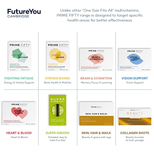 Prime Fifty Strong Bones Supplements – 28 Multivitamin Tablets with Calcium, Magnesium FutureYou CambridgeAu supplements