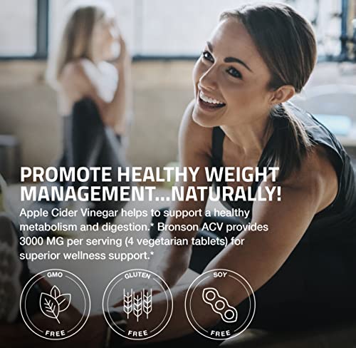 Bronson Apple Cider Vinegar 3000 MG per Serving Extra Strength - Non-GMO, 200 Vegetarian BronsonUS supplements