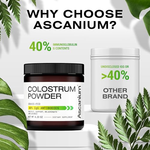 Colostrum Powder - Grass-Fed 40% IgG Colostrum Supplement Powder - Bovine AscaniumUS supplements