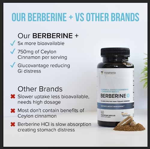 Vitauthority Extra Strength Berberine with Ceylon Cinnamon High Absorption VitauthorityUS supplements