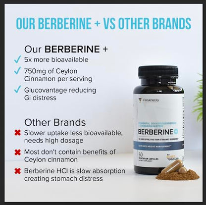 Vitauthority Extra Strength Berberine with Ceylon Cinnamon High Absorption VitauthorityUS supplements