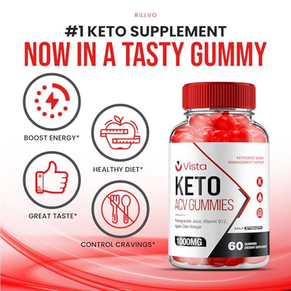 Rillvo (2 Pack) Vista Keto ACV Gummies - Official - Keto Vista ACV Advanced Formula Plus RillvoUS supplements