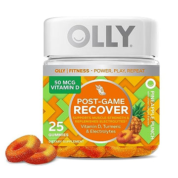 OLLY Post-Game Recover Workout Gummy Rings, Vitamin D, Turmeric, Electrolytes, Pineapple OLLYAu supplements