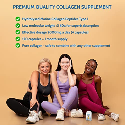 Health4All Marine Collagen Peptides Type I 120 Capsules (V) 2000mg Daily Dose Super Absorbable Health4AllUS supplements