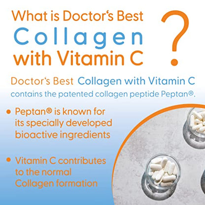 Doctor's Best, Collagen Types 1 and 3, Peptane & Vitamin C, 1,000mg, 180 Tablets Doctor's BESTUS supplements