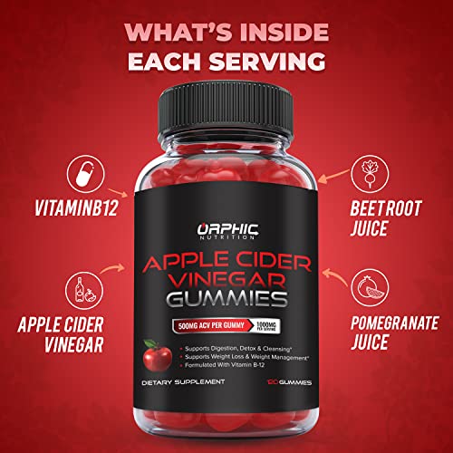 Apple Cider Vinegar Gummies with Mother- 1000mg - Supplement Formulated to Support ORPHIC NUTRITIONAu supplements