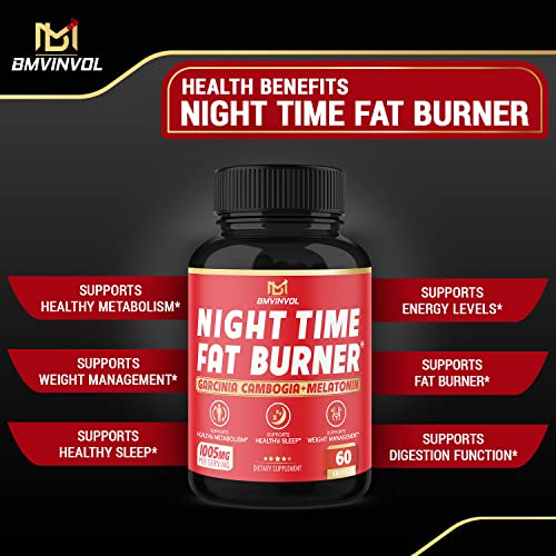 BMVINVOL Night Time Fat Burner, 12-in-1 Powerful Blend of Green Tea, Ceylon Cinnamon BMVINVOLUS supplements