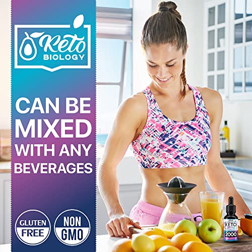 Keto Diet Drops with BHB Exogenous Ketones - Made in USA - Fat Burner & Appetite Suppressant KETO BIOLOGYUS supplements