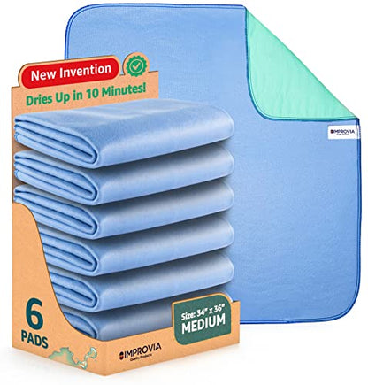 IMPROVIA® Washable Underpads, 34" x 36" (Pack of 6) - Heavy Absorben IMPROVIAUS supplements