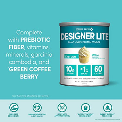 Designer Wellness, Designer Lite, Low Calorie Natural Protein, Prebiotic Fiber, Key Vitamins Designer ProteinUS supplements