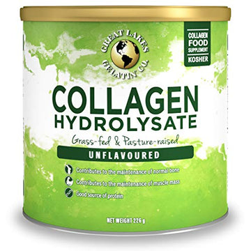 Great Lakes Gelatin Collagen Hydrolysate, Grass-Fed Bovine Hydrolysed Collagen Peptides Protein Powder Supplement, Unflavoured, 226g, Can Great Lakes GelatinAu supplements