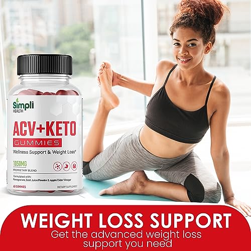 Nutrocell Simpli Health ACV Ketos Gummies Keto Apple Cider Vinegar 1050mg NutrocellUS supplements