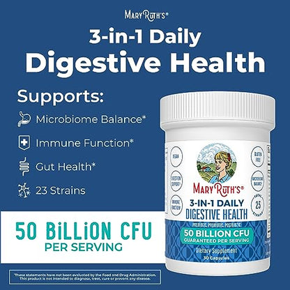 Mary Ruth's 3 in 1 Digestive Health Probiotic, 30 CT MaryRuth OrganicsUS supplements