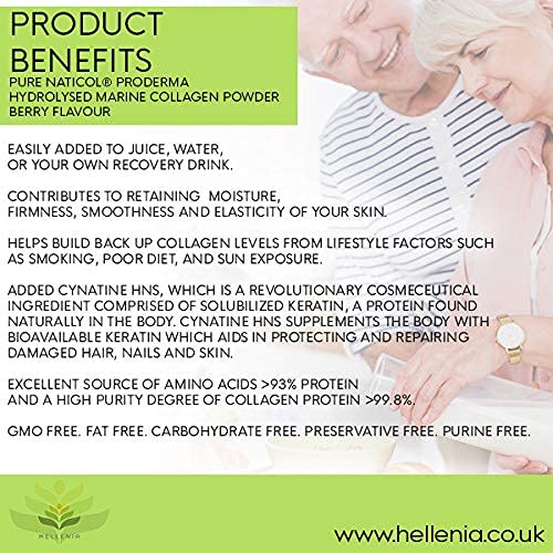 Pure Hydrolysed Marine Collagen Powder 300g | Berry Flavour | Type 1 and 3 HelleniaAu supplements