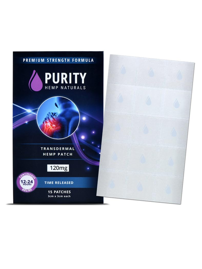 Body Discomfort Patch 120 mg - 15 ct (8 mg ea.) Lasts 24 Hours. Sweat & Water Resistant. Convenient & Discreet. For Use On Any Part Of The Body. Plant-Based Extended-Release Patch Purity Hemp NaturalsAu supplements
