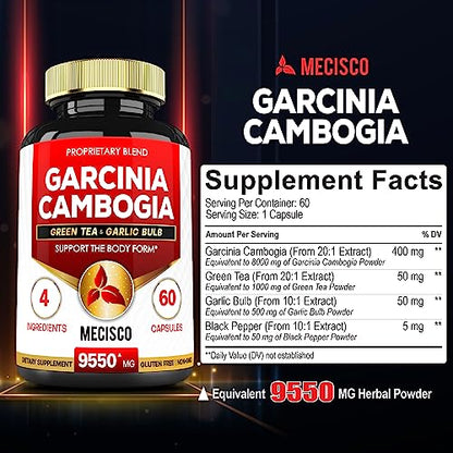 Garcinia Cambogia 9550mg - 4 Month Supply - Supplement for Men and Women - A Natural MeciscoUS supplements