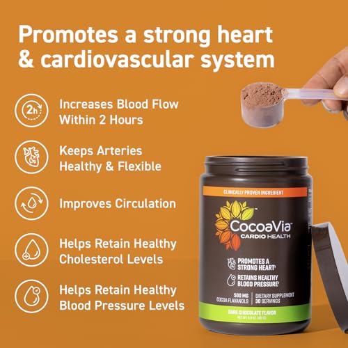 CocoaVia Cardio Health Cocoa Powder, 60 Servings, 500mg Cocoa Flavanols CocoaViaUS supplements