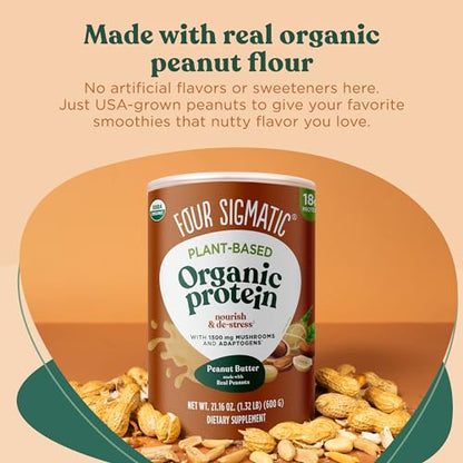 Four Sigmatic Organic Plant-Based Protein Powder Peanut Butter Protein with Lion’s Mane Four SigmaticUS supplements
