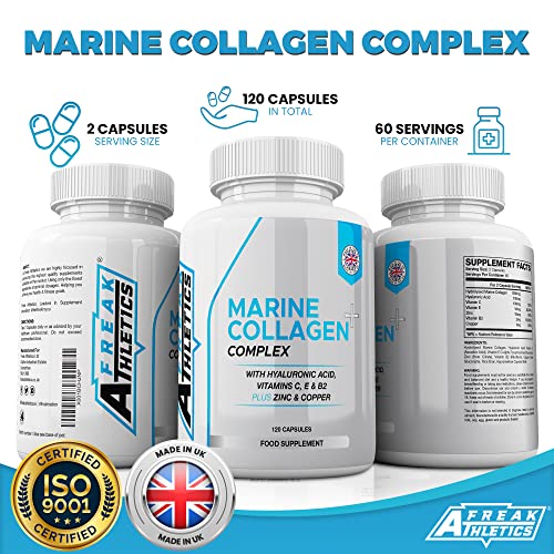 Marine Collagen 1000mg - Type 1 Hydrolysed Collagen - Enhanced with Hyaluronic Acid, Vitamin C Freak AthleticsAu supplements