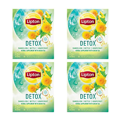 Lipton Green Tea Bags, Herbal Supplement for Detox, 15 Count (Pack of 4) LiptonUS supplements