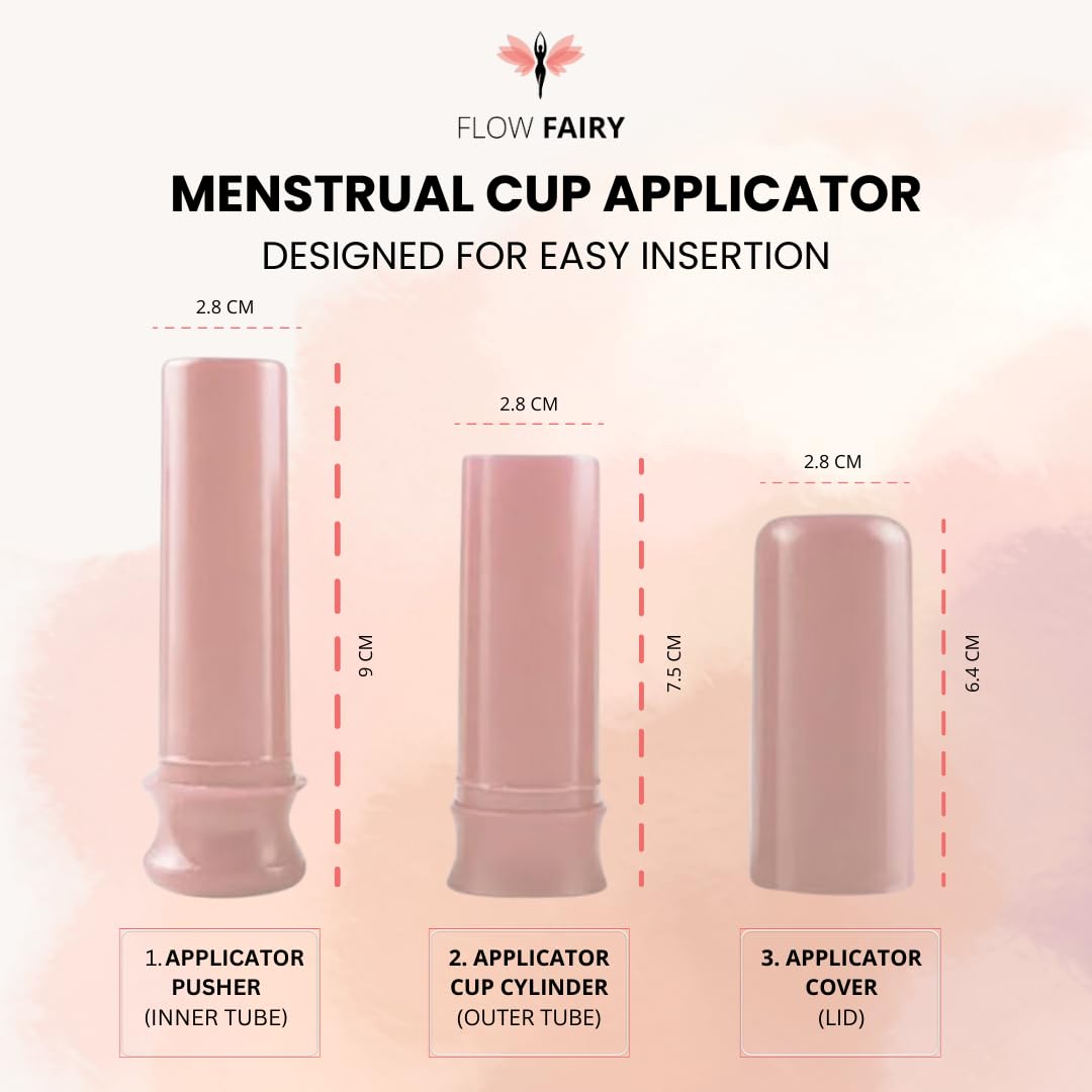 Flow Fairy Reusable Menstrual Cup with Applicator for Easy Insertion- 100% Medical Grade Silicone Period Cup Flow FairyAu supplements