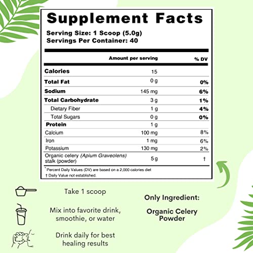 Organic Celery Juice Powder (40 Servings) Supports Gut Health, Detox Juice Cleanse Paradise Naturals, Purest Ingredients from the SourceAu supplements