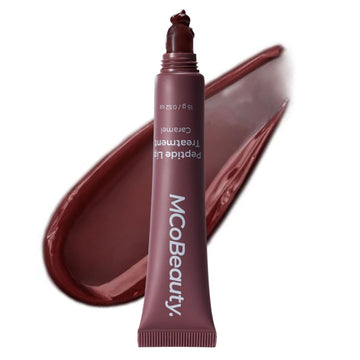 MCoBeauty Peptide Lip Treatment Caramel - Nude Brown Tinted Lip Balm Plumper Gloss for Women - Hydrating Lip Oil with Shea Butter, Peptides for Soft Plump Lips - Vegan Cruelty Free Lip Care MCoBeautyAu supplements